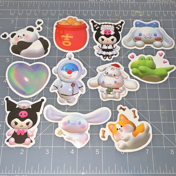 11 Super cute stickers Sanrio kuromi cinnamoroll corgi decals kawaii - Picture 1 of 1
